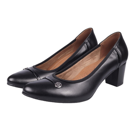 Piękne czółenka damskie skórzane marki Syrena SWB 22011 czarne