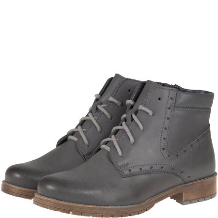 Botki damskie Syrena SST 4044 grafitowe – skórzane, komfortowe