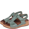 Sandały Syrena SST 995 zielone - skórzane, na rzepy