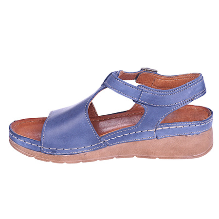 Sandały damskie skórzane Syrena SST 924 niebieskie