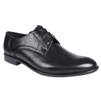 Półbuty męskie pantofle wizytowe skórzane marki Syrena  SE 934 czarne