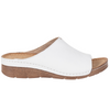 Klapki skórzane damskie Syrena SOT 409 białe - platforma 3,5 cm