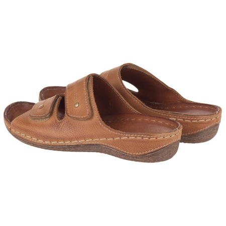 Klapki skórzane SST 828 rude marki Syrena - komfort i styl