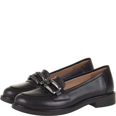 Skórzane mokasyny damskie Syrena SE 286 w kolorze czarnym