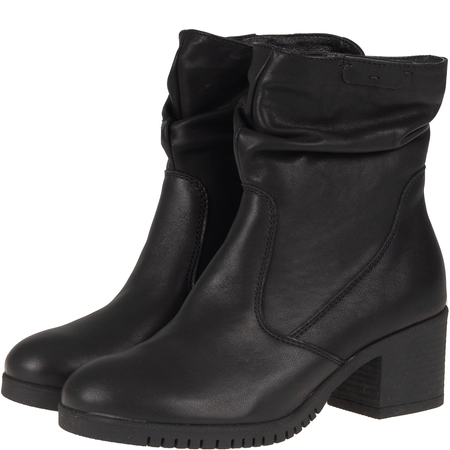 Czarne botki na obcasie Syrena SST 4106 - skóra naturalna