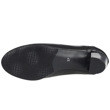 Czółenka damskie skórzane czarne marki Syrena