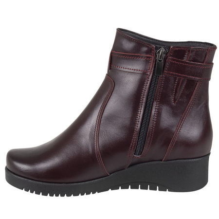 Klasyczne botki bordowe skórzane Syrena - model SE 015 B