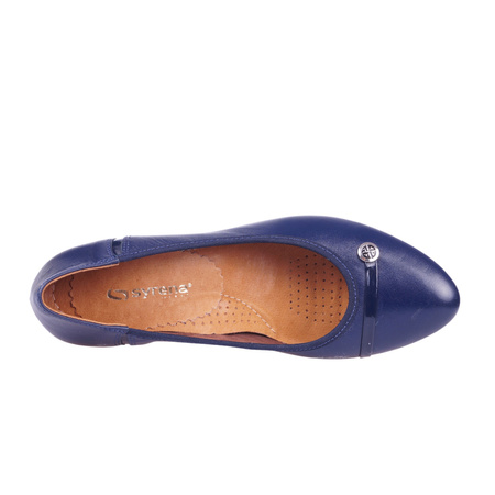 Piękne czółenka damskie skórzane marki Syrena SWB 22011 granatowe