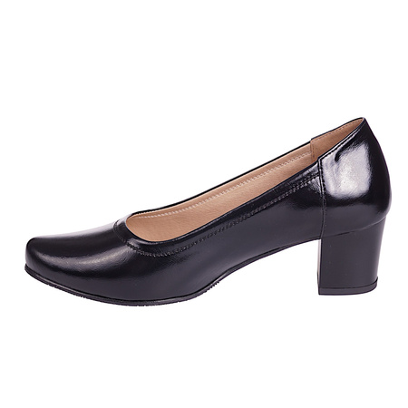 Czółenka damskie na słupku czarne marki Syrena SE 0609