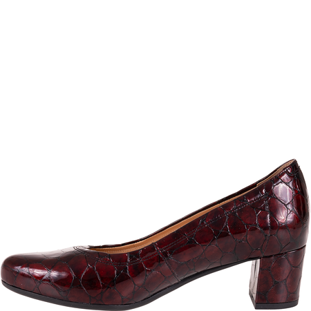 Czółenka damskie skórzane Syrena SPU 713V bordo kamień