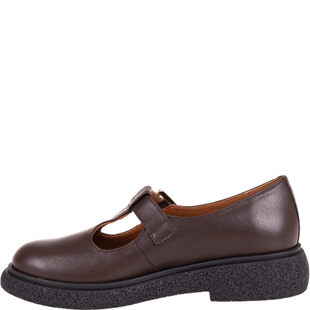Syrena SGO 2093 czekoladowe półbuty damskie - skóra naturalna