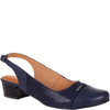 Skórzane sandały na obcasie marki Wielbut 522 granatowe