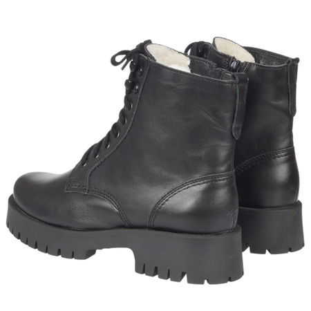 Modne botki damskie Syrena SST 4096 - skóra naturalna, ocieplane