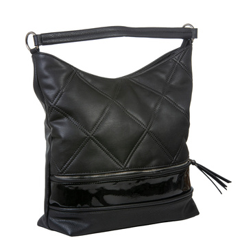 Klasyczna torebka damska pikowana w kolorze czarnym