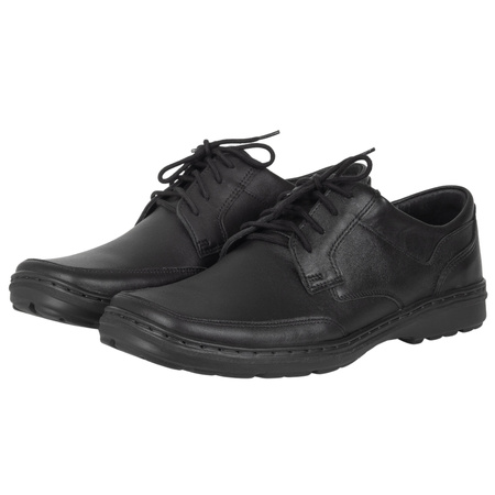 Skórzane półbuty męskie marki Syrena SST 210 czarne