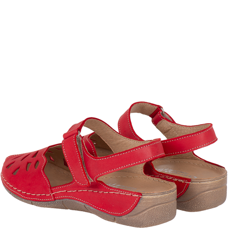 Sandały damskie skórzane Syrena SH 4011 czerwone
