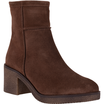 Welurowe botki damskie ocieplane Syrena STA 4124 brązowe