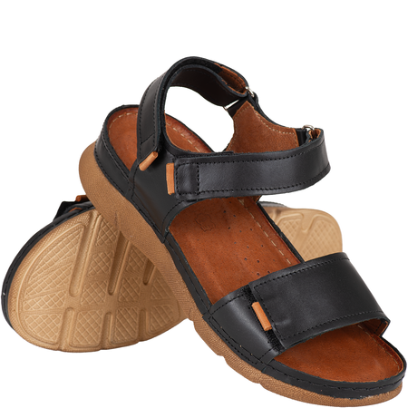 Sandały skórzane damskie marki Syrena SST 990 czarne