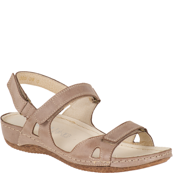 Sandały damskie skórzane beżowe Syrena Comfort SH 205
