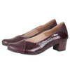 Czółenka damskie skórzane na słupku Syrena SE 7121 bordowe