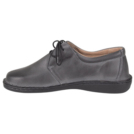 Klasyczne półbuty damskie skórzane Syrena SOT 070 szare