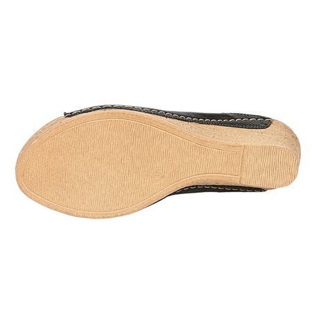 Skórzane sandały damskie Syrena SWB 530 czarne