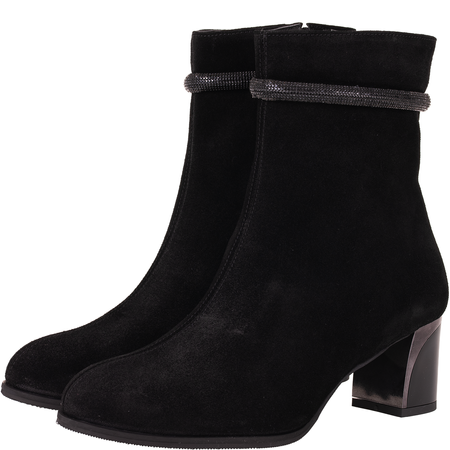 Botki damskie Syrena STA 4217-5525 czarne - skóra zamszowa