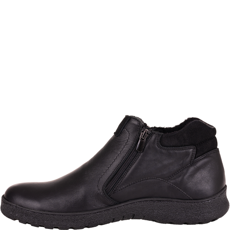 Trzewiki męskie skórzane Syrena SH 827 czarne, ocieplane