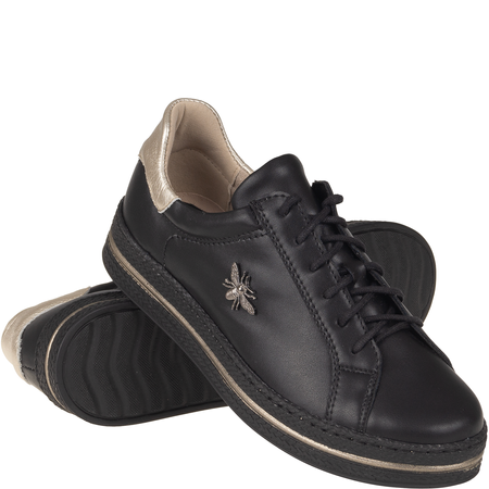 Półbuty marki Syrena SR 1190 czarne - skóra naturalna