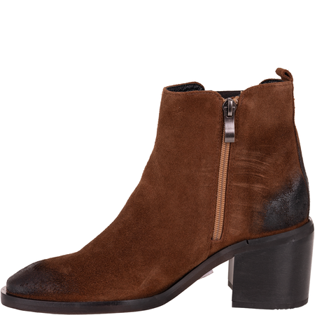 Modne botki damskie Syrena SLA 1136/216 brąz skóra welurowa