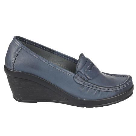 Półbuty na koturnie skórzane damskie Syrena SST 1593/50