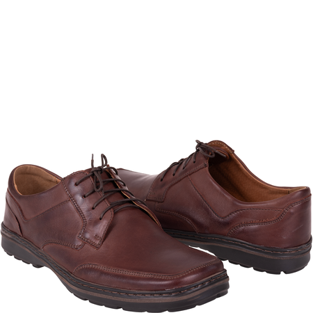 Skórzane półbuty męskie marki Syrena SST 210 ciemny brąz