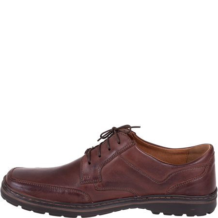 Skórzane półbuty męskie marki Syrena SST 210 ciemny brąz