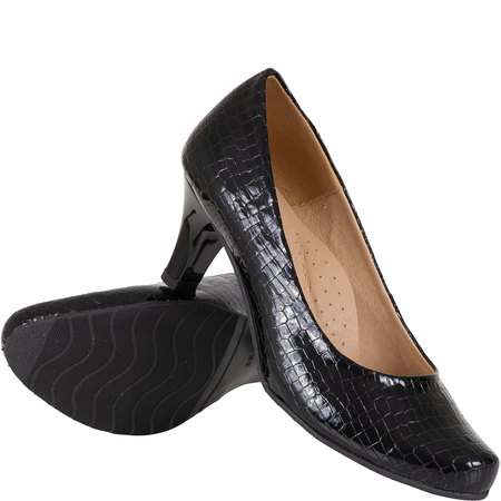 Czółenka damskie skóra naturalna Syrena SE 7115/12 czarne