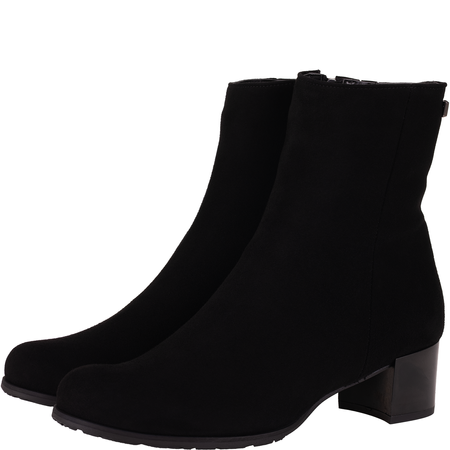 Botki damskie Syrena STA 3002 czarne - skóra zamszowa