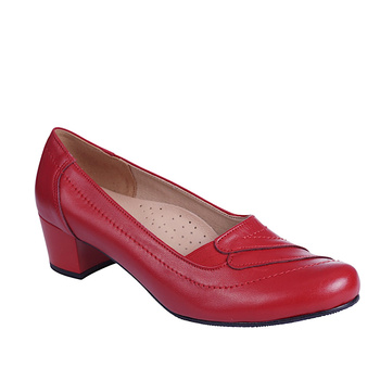 Czółenka damskie na słupku Syrena SE 0203 czerwone