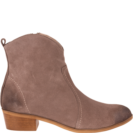 Modne botki damskie Syrena SE KO-07 cappuccino skóra welurowa