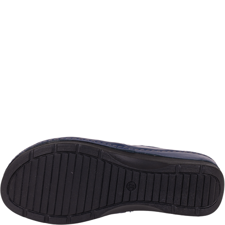 Granatowe klapki Syrena SWB 562 skórzane tęgość G ½