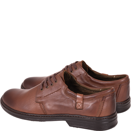 Skórzane półbuty męskie marki Syrena SI 326-863 brązowe