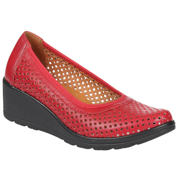 Półbuty ażurowe damskie skórzane Syrena SWB 026 czerwone
