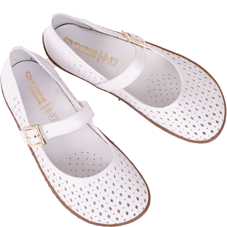 Syrena SGO B013 białe półbuty na lato - skóra naturalna