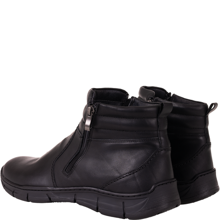 Trzewiki męskie Syrena SI 015A-459 czarne - skóra naturalna, ocieplane, na zamek