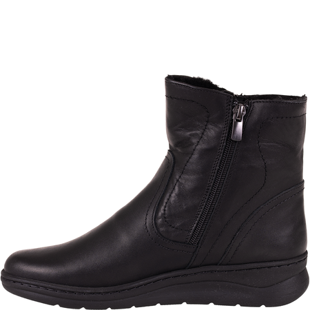 Botki damskie Syrena SH 788 czarne - skóra naturalna, ocieplane