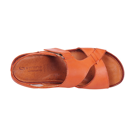 Pomarańczowe sandały damskie skórzane SYRENA SST 908