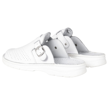 Komfortowe klapki męskie skórzane Syrena SH 011 białe