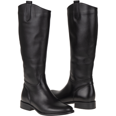 Klasyczne czarne kozaki damskie Syrena SWB K-270 skórzane