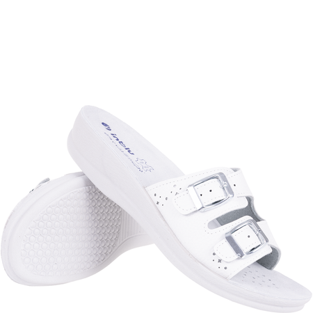 Białe klapki damskie Inblu VR00008B skórzana wkładka