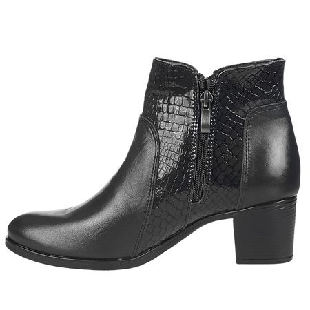 Komfortowe botki damskie Syrena SE 404 - czarne skóra