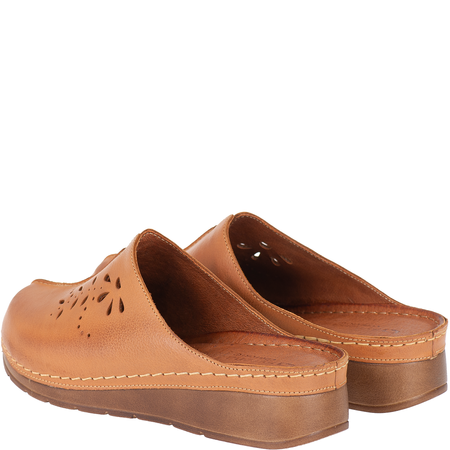 Klapki damskie skóra naturalna Syrena SST 922/M rude