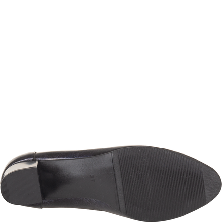 Czółenka na słupku Syrena SE P-293/A granatowe - skóra